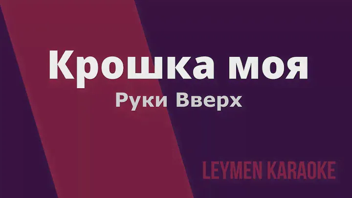 КРОШКА МОЯ | КАРАОКЕ | КАВЕР Олег Лейман (песня Руки Вверх)