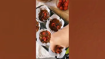 Шоколадно-малиновые маффины