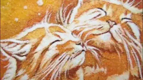 Картина-сувенир из янтарной крошки с цельными кусочками янтаря