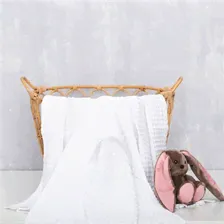 Полотенце уголок вафельное Крошка Я "Boho" 120х120 см, цвет белый, 100% хлопок, 290 г/м2