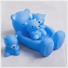 Крошка Я Набор для ванной "Мишки": мыльница, игрушки 3 шт, голубой