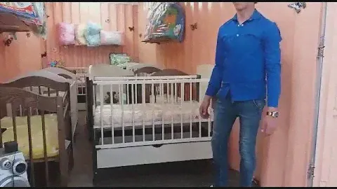 кроватка матео на колёсиках с автостенкой в магазине Крошка-Бишкек
