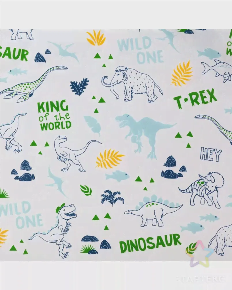 Пелёнка "Крошка Я" Dino 73*120 голубого цвета-2